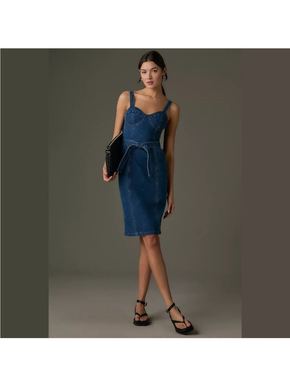 Paige Denim Giulia Dress with Tie Belt - Dark wash (10)